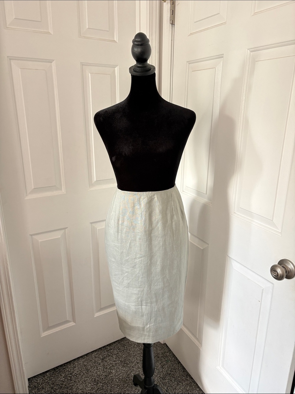 Valerie Steven’s Vintage Gray Linen Pencil Skirt